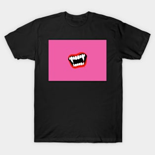 Vampire's Kiss ( pink background ) T-Shirt